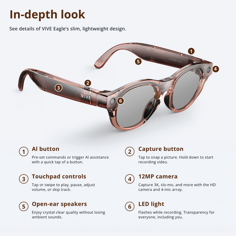 *Coming Soon* VIVE Eagle Pantos Clear Lens (Clear Brown)