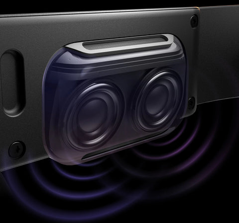 Hearing is believing. Get 3D audio with open-back, dual-driver speakers that minimize sound leakage, noise- and echo-cancelling mics, and a 3.5 mm audio jack.